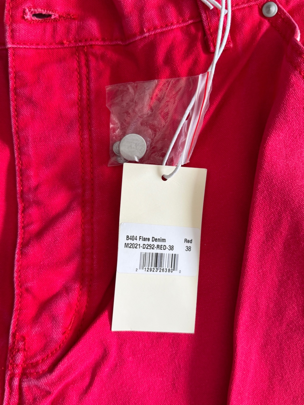 Mens Bright Pink/Red Utility Pocket Skirt Jeans! (38) flare - Picture 6 of 8